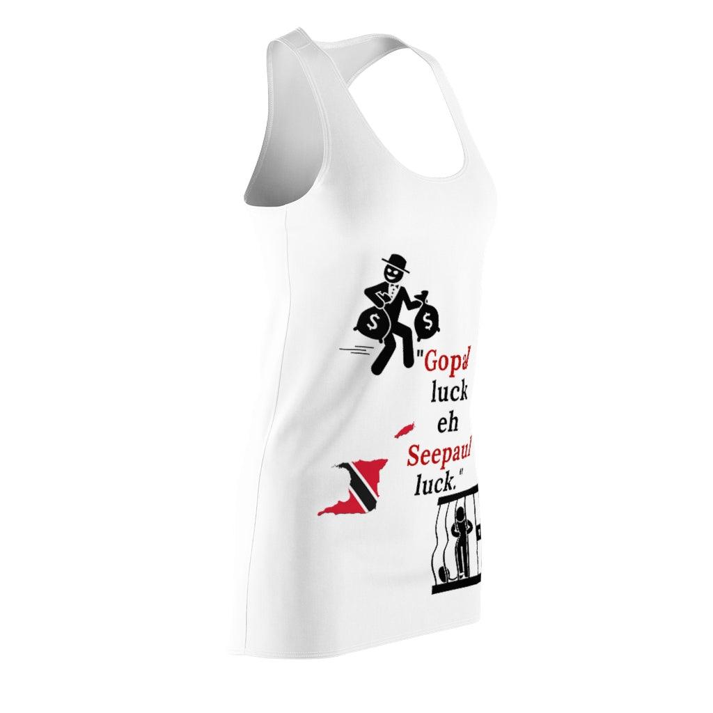 Trini Sayings inspired by Endurance: Women's Cut & Sew Racerback Dress - Aprilathomas