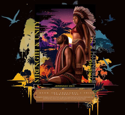 Beautifully designed image of Indigenous people with verse Jeremiah 29:11