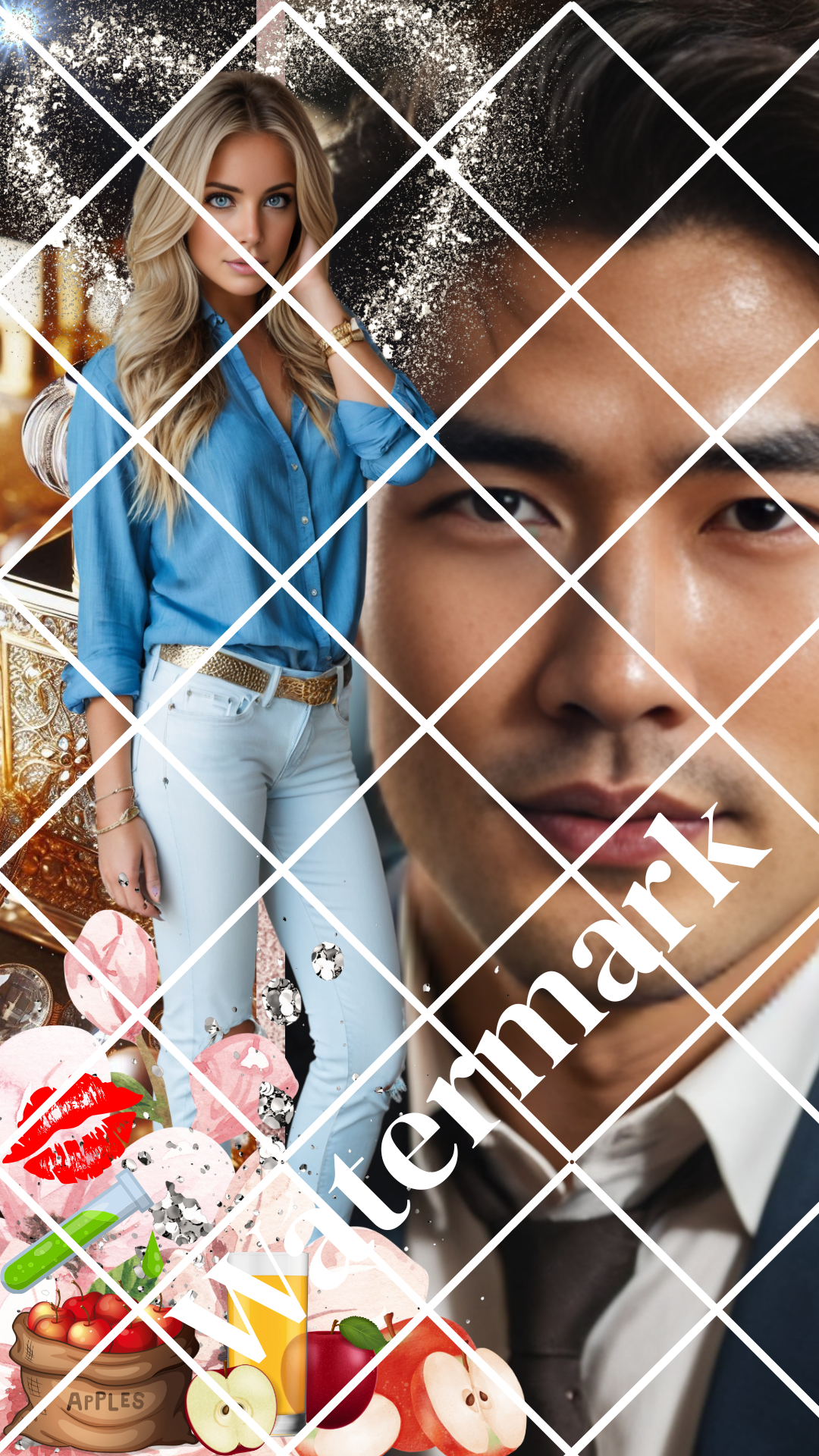 Lock screen image of two characters Samantha and Brandon